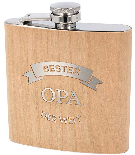 · Flachmann aus Edelstahl mit Gravur · perfekte Geschenkidee für Männer · Geburtstag · Weihnachten · Geschenke für Männer · Flachmann aus Holz