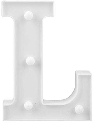 LED Deko Buchstaben - 22 cm A-Z - mit warmen Licht - Lampe beleuchtet Hinstellen Hochzeit Schriftzug Wort Love Home Batterie Lechtdeko Alphabet Ja Liebe Romantisch Wohnzimmer Bar Leuchtbuchstaben (L)