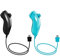 Poulep Nunchuck controller Gamepad per Nintendo Wii U console Balck and Blue