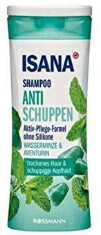 3 er Pack ISANA Shampoo Anti-Schuppen Wasserminze & Grüner Tee 3 x 300 ml