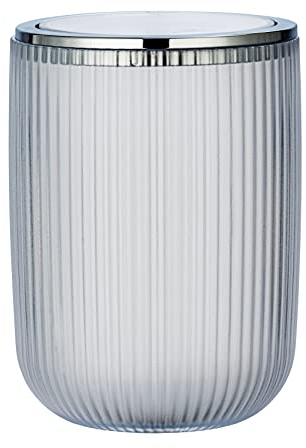 WENKO Poubelle avec Couvercle basculant Agropoli S | 2 litres | pour Salle de Bain, Poubelle en Plastique de Haute qualité et à la Surface structurée | sans BPA | 14,5x20 cm | Transparent