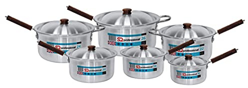 SQ Professional Galaxis Pavo Aluminium Stockpot Set 6pc with lids 16-26 cm