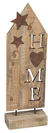 Gehlmann dekorativer Home Ständer Home-Stele aus Holz in Vintage Shabby Optik als Wohndeko im Landhausstil