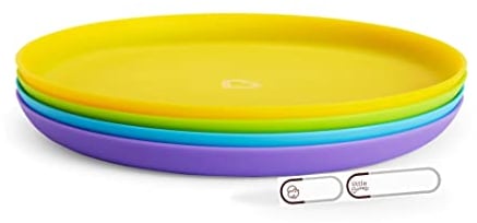 Munchkin Lot de 4 assiettes pour enfant sans BPA, passent au micro-ondes et au lave-vaisselle
