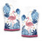 XLKJ 1 Paar Ofenhandschuh Hitzebeständige Topfhandschuhe Flamingo Muster Kochhandschuhe für Kochen, Backen, Grillen