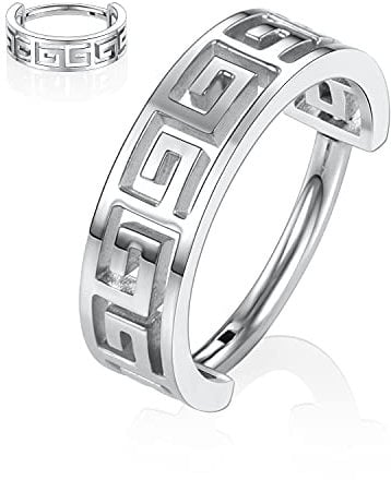 hengkaixuan 16G Helix Ohrringe Septum Clicker Knorpel Daith Ring Chirurgenstahl Conch Hoop Ring 10mm Great Wall Muster Tragus Rook Ohrringe Septum Schmuck Silber Nasenringe Kleine Creolen