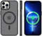 tigratigro Magnetisch Hülle für iPhone 12 Pro Kompatibel mit MagSafe, Durchscheinende Matt Handyhülle Rückseite Dünn Stoßfest Schutzhülle(Graphitschwarz)