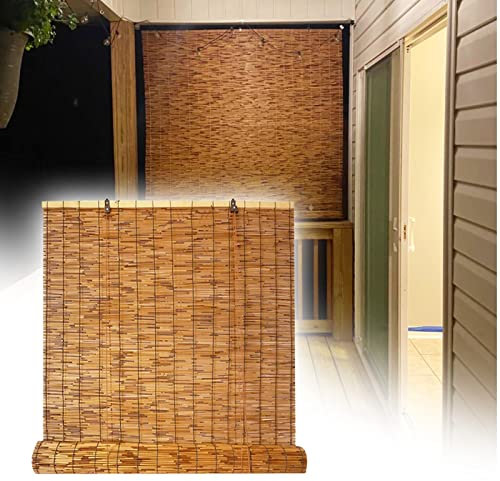 SYTH Retro Estor Bambú Enrollables, Natural Enrollable Toldo Transpirable, Transparente Vertical Enrollable Parasol, Adecuado para Interior/Exterior/balcón/Cubierta, Tamaños Personalizable