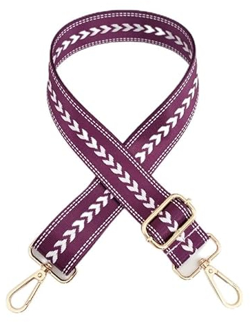 Taschengurt Verstellbar Schulterriemen für Taschen 80-130cm mit Karabiner 3,8cm Breit Schultergurt Trageriemen Umhängegurt DIY Zubehör für Tasche Handtaschen für Damen und Herren,Lila