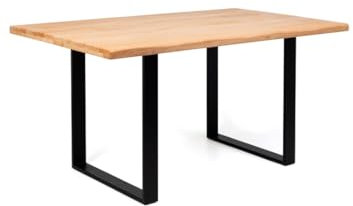 TISCH AUS MASSIVHOLZ UND MIT SCHWARZEN STAHLBEINEN TROPEZ