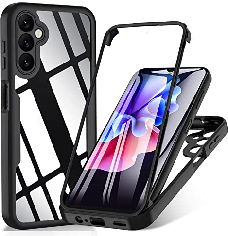 BESINPO Für Samsung Galaxy A14 Hülle, 360° Rundumschutz Robust Case Stoßfest Handyhülle Mit Eingebautem Displayschutz, Schutzhülle für Samsung A14 4G/5G (Schwarz)