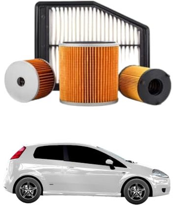 Kit 4 Filtri Tagliando compatibile con FIAT Punto EVO 1.3 D Multijet 70 kw Diesel 2009-2012