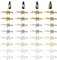 HOBBIESAY 40Pcs 4 Colors Sparkling Rhinestone Nail Art Charms Durable Alloy Manicure Cabochons Jewels Punk Style Gun Shape Nail Art Decoration Accessories for Nail Salon DIY Making