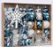 GAOMON 70 ct Weihnachtskugel-Ornamente-Set, 68 Stück, bruchsicher, blau silber, Baumschmuck zum Aufhängen und Frohe Weihnachten-Schild und Baumspitzen, Weihnachten, Innen- und Außenbereich, Party