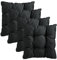 Traumnacht Stuhlkissen Cozy 4er Set, Bequeme Sitzkissen für Gartenstuhl, Küche oder Esszimmer, Indoor u. Outdoor, 38 x 38 x 6 cm, schwarz