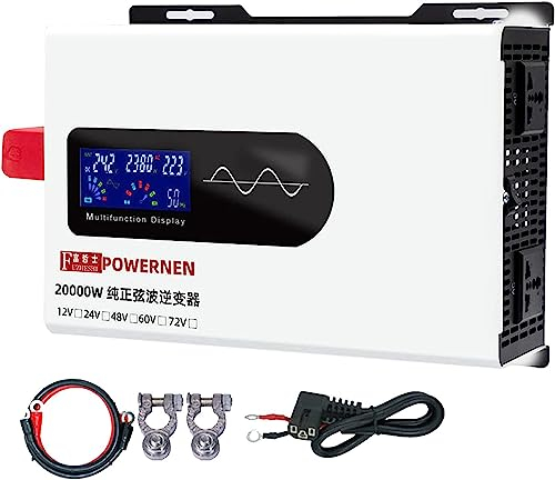 7000W-20000W Reiner Sinus Spannungswandler 48V 60V 72V auf 230V Wechselrichter Pure Sine Wave Power Inverter DC auf AC Umwandler Stromwandler Konverter (48Vto220V,20000W)