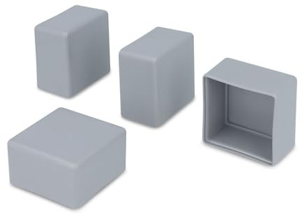 GleitGut 4 x Endkappen für Aluminiumprofil 40 x 40 mm Profilkappen Solarschiene Abdeckkappen für Aluprofile Kappen für PV Profil (40 x 40 mm grau)