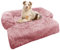 bluzelle Sofaschutz Hundebett für große Hunde, Hundedecke für Couch Sofa Cover, Plüsch-Fell Hundesofa Schutzdecke Hundematte rutschfest Wasserdicht Waschbar Abnehmbarer Bezug, Farbe:Rosa