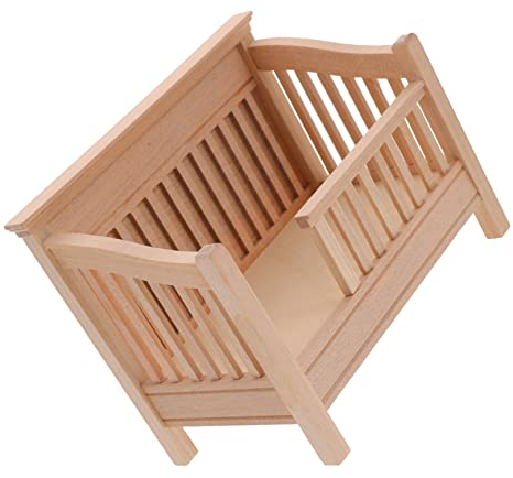 Zerodeko Puppenhausdekoration Puppenhausmöbel Aus Holz Puppenbett Miniatur-puppenstubenbett Puppenhaus Etagenbett Puppenhaus-hochbett Kindertagsgeschenk Puppenhaus Krippe Bett Baby Hölzern