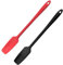 2 Paquet de Spatules pour Pots en Silicone À Long Manche, Spatule en Caoutchouc Antiadhésive, Convient aux Cuisines Domestiques, aux Restaurants et aux Hôtels, Etc (Noir, Rouge)
