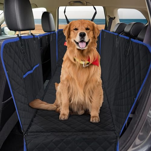 Heatail Protection Voiture Chien Siege Arriere, Housse Voiture Chien Imperméable Résistante Aux Rayures, avec Fenêtres en zippée Maille, pour Voiture SUV, Facile à Nettoyer