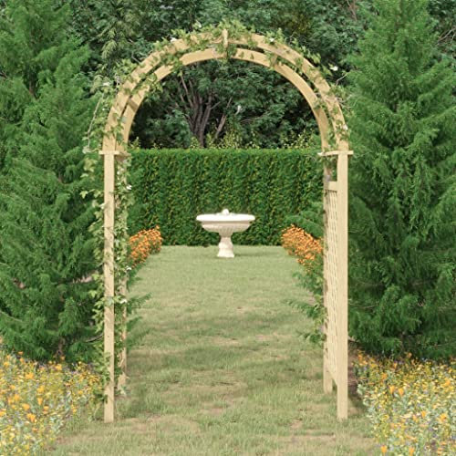 Arche avec treillis 141x97x243 cm Bois de pin massif imprégné,Maison & jardin,Pelouses & jardins,Vie en extérieur,Structures extérieures,Arches, treillages & pergolas de jardin,55.9 kg,Brun,318420
