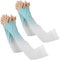 CODIRATO 2 Paar Sport Armlinge Unisex Armstulpen Atmungsaktiv Arm Kühler Anti-UV Schutz Kühlung Arm Sleeves Halbfinger Sonnenschutz Armlinge Ärmel Armstulpen für Radfahren Angeln Basketball, Weißgrün