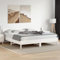 vidaXL Massivholzbett mit Kopfteil, Holzbett mit Sperrholzlatten, Doppelbett für Schlafzimmer, Bett Bettgestell, Weiß 180x200cm Kiefer