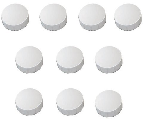 Magnete Papiertiger Ø 24mm, Haftmagnete für Whiteboard, Kühlschrankmagnet, Magnettafel, Magnetwand, Magnet Rund (Weiß, 24mm | 50er Pack)