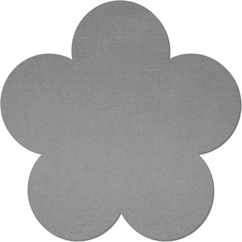 Lot de 50 sous-verres en feutre gris fleur V2, décoration de bricolage, 3 à 60 cm, hauteur x largeur : 54 x 54 cm