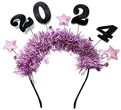 2024 Neujahrs-Stirnband, Haarbänder, Kopfschmuck, Diadem, für Damen und Mädchen, Haar-Accessoire für Konzertpartys