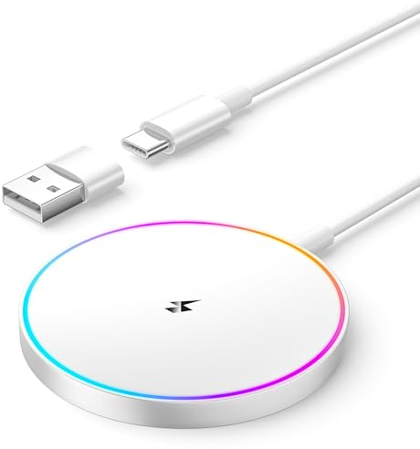Cargador Inalambrico iPhone, 15W Cargador Mag-Safe Apple Cargador iPhone Carga Rapida Inalámbrico Magnetico para iPhone 15/15 Plus/15 Pro Max/14/14 Pro Max/13/12/AirPods Pro,Carregador Sem Fios iPhone