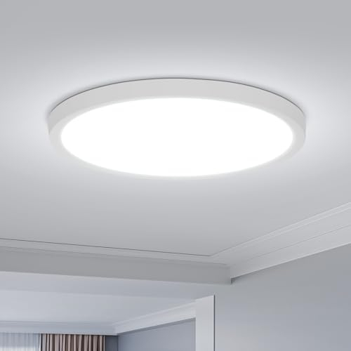 wowatt 22cm Plafon Led Techo, 18W 6000K 2146LM Lamparas Led Techo, 1.7cm Ultra Delgado Plafón Led, Resistencia a Sobretensiones, para Cuarto de Lavado, Dormitorio, Cocina, Pasillo, Balcón
