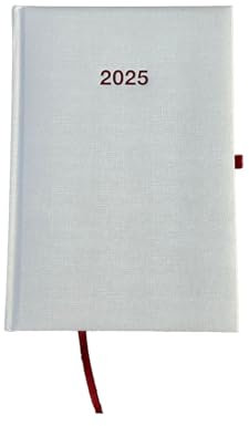 ADINA Wochenkalender A5+ 24x16cm 1 Woche auf 2 Seiten cremefarbenes 80g Papier (2025 weiss-metallic)