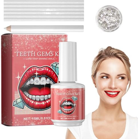 Juego de gemas para dientes con pegamento, kit de gemas para dientes,Decoración del kit de dientes - Kit de pegamento y gemas para dientes extraíbles para hombres, mujeres, adultos y esteticistas