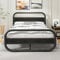 HOMERECOMMEND King Size Bed Frame with Headboard,150x200 Oval-Shaped Platform Bed Frame with Under-Bed Storage,Steel Slats Mattress Foundation Round Pipe Design,Black