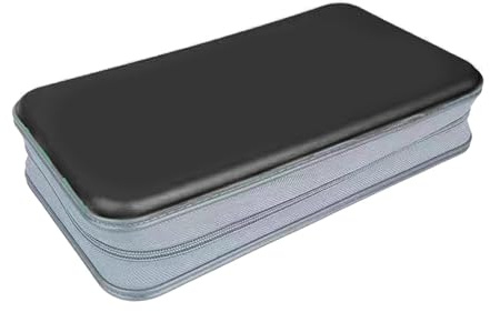 FUXIU Große CDs Hülle mit 80 Kapazität Disc Storage Case Tragbare Organizer Box CDs Tasche Disc Pack Album Box, Schwarz