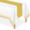 MOKANI Papiertischdecke, 4 Stück Tischdecke Geburtstag, Wasserdicht Tischdecke Bierzeltgarnitur, Rechteckig Tischdecken Geeignet für Party, Weihnachten, Hochzeit, 137 x 274 cm, Gold