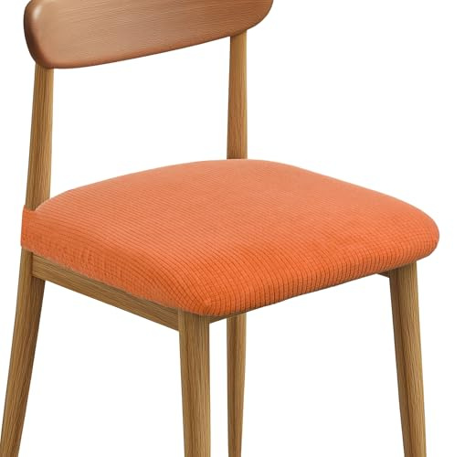 QUARKZMAN 2er-Set Stuhlbezug Sitzfläche, (Länge:35-45cm,Breite:35-50cm) Stuhlüberzug Sitzbezug Stuhl Stuhlhussen für Stühle Waschbar Drehstuhl Bürostuhl Sitzbezug Sitzschutz - Orange
