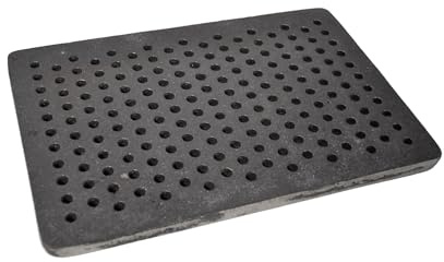 SEZAM Gussrost mit Löchern Ofenrost Ascherost Gußrost Kaminrost passend Kaminofen Tafelrost Rost Ofengitter Feuerrost Kohlerost Eckrost Verschiedene Abmessungen (34 x 23 cm)
