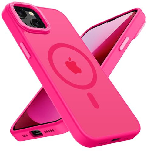 KPPIT for iPhone 13 mini case, Compatible with MagSafe, Shockproof Drop Protection, Frosted Translucent Back,Magnetic iphone 13 mini Phone Case,Rose Red