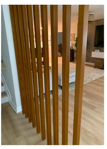 Paravent Raumteiler Innen Drehbarer Trennwandpfosten vom Boden bis zur Decke/Große Raumteiler aus Holzlatten, 10 Pfosten, Sichtschutz, Trennwandstangen, Säulen für 90–150 cm breite Räume, Raumtrennung