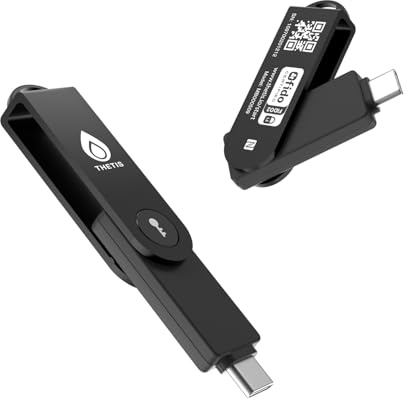 Thetis Pro-C FIDO2 (L2) Sicherheitsschlüssel Passkey-Gerät mit USB C & NFC, TOTP/HOTP Authenticator APP, FIDO 2.0 Zwei-Faktor-Authentifizierung 2FA MFA, Unterstützt Windows/macOS/Linux/Gmail/Facebook