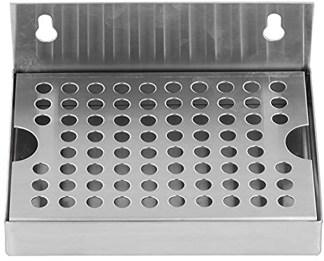 Bierablage Tropfschale Edelstahl, Wandmontierbar, 15,4x11,2x6,7cm - Rostfreies Material, Abnehmbarer Rost, Für Tapfanlage und Küche
