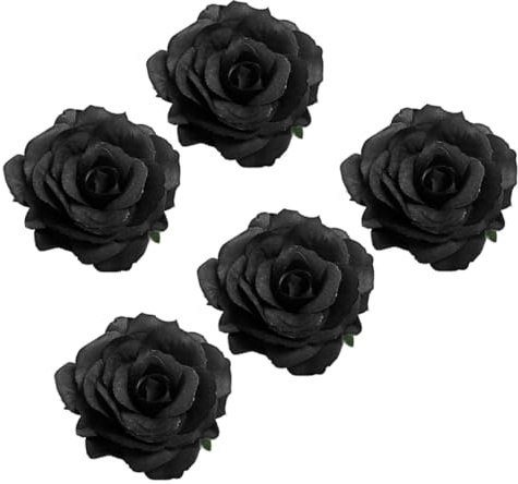 Healifty 5 pièces Broche Rose Noire Épingles Décoratives et Pinces à Cheveux Funéraires Élégantes Accessoires Polyvalents pour Vêtements et Tenues de Deuil