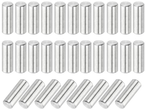 QUARKZMAN 110pz 3mm x 8mm, Cilindrica Perno in 304 Acciaio Inox, Spina Centraggio, Perno di Supporto in Metallo, Perni per Produzione Meccanica Industria Installazione Mobili, Argento
