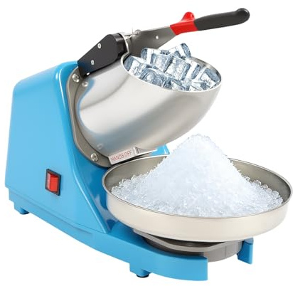 Elektrische Ice Crusher, 380W Eiszerkleinerer Smoothie-Maker 65kg Pro Stunde, Edelstahl Eiscrusher 2200Rpm für Zubereitung Kaltgetränken Milchtee Smoothies Milchshakes