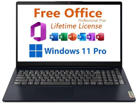 Lenovo IdeaPad 1 15.6 FHD Slim Thin Light Laptop Computer,AMD Ryzen 5 7520U,with Lifetime Office,8GB LPDDR5,256GB SSD, Windows 11 Pro, WiFi 6, 9Hr Battery Life,Abyss Blue,