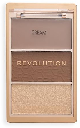 Revolution The Bronze Icon, Hochpigmentierte Bronzer-Make-up-Palette, Mit Hyaluronsäure für Strahlende und Hydratisierte Haut, Golden Medium, 10g