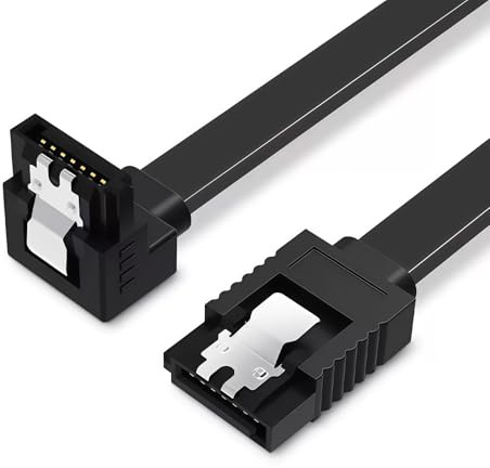 DAJING 90 Degree Right Angle SATA III 6Gbps Data Cable Hard Drive SSD Lead | L-shaped perpendicular links; rapid file sync throughput; secure connection for internal storage expansion